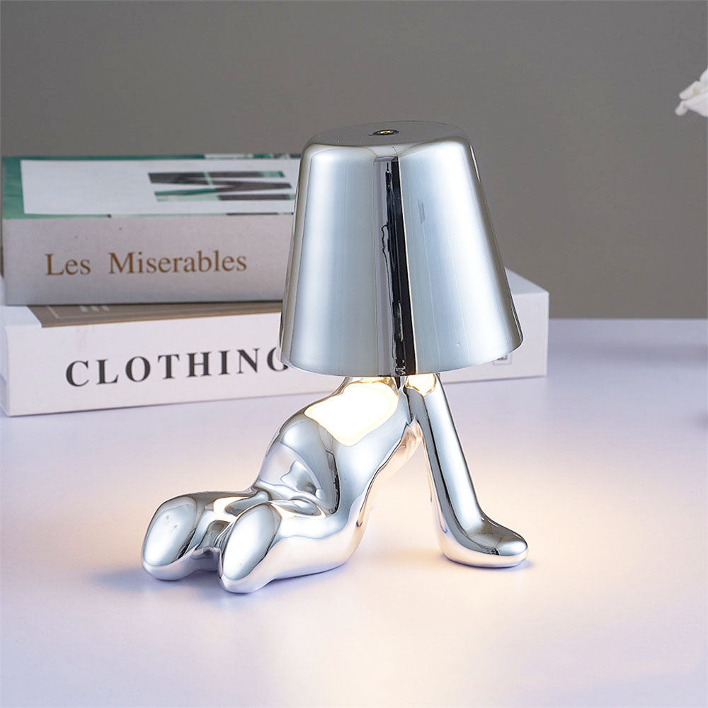 Golden Statue Lamp Creative LED Charging Atmosphere Night Light
