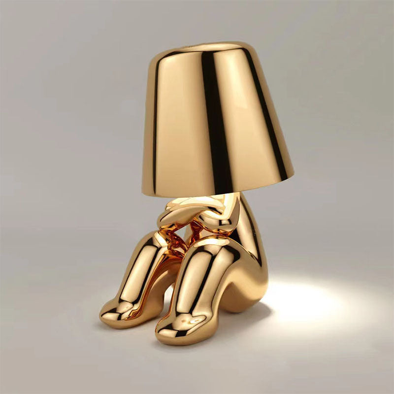Golden Statue Lamp Creative LED Charging Atmosphere Night Light