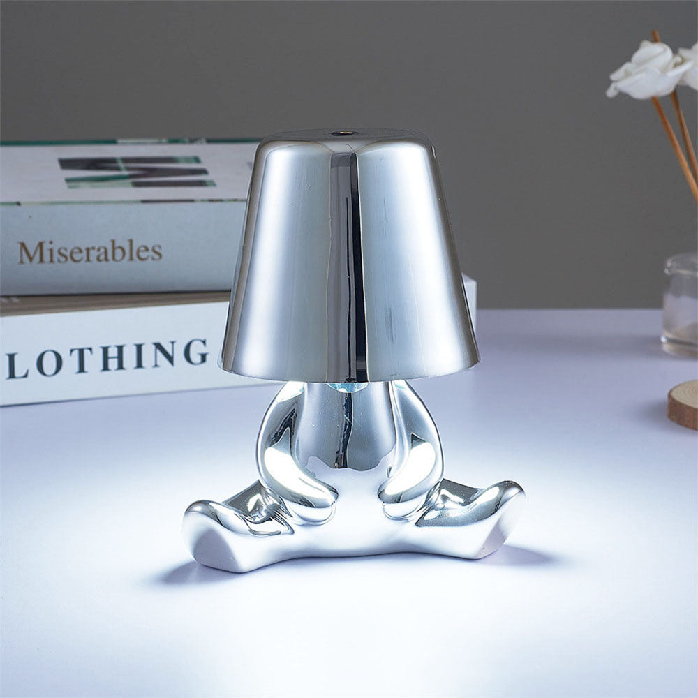 Golden Statue Lamp Creative LED Charging Atmosphere Night Light