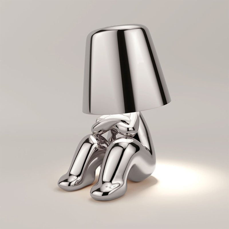 Golden Statue Lamp Creative LED Charging Atmosphere Night Light